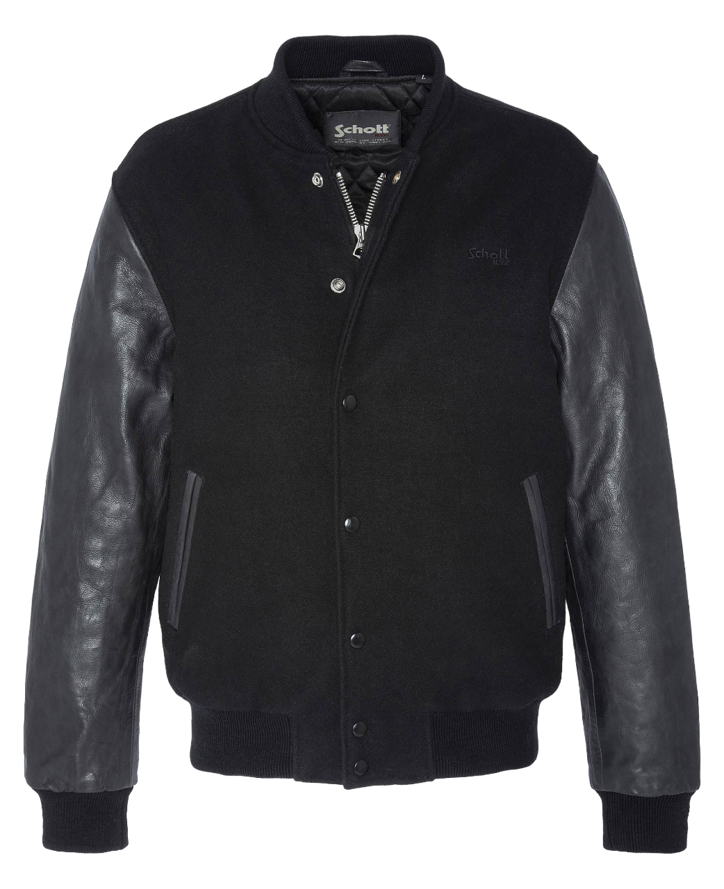 Schott NYC Varsity jacket LCUSA Black