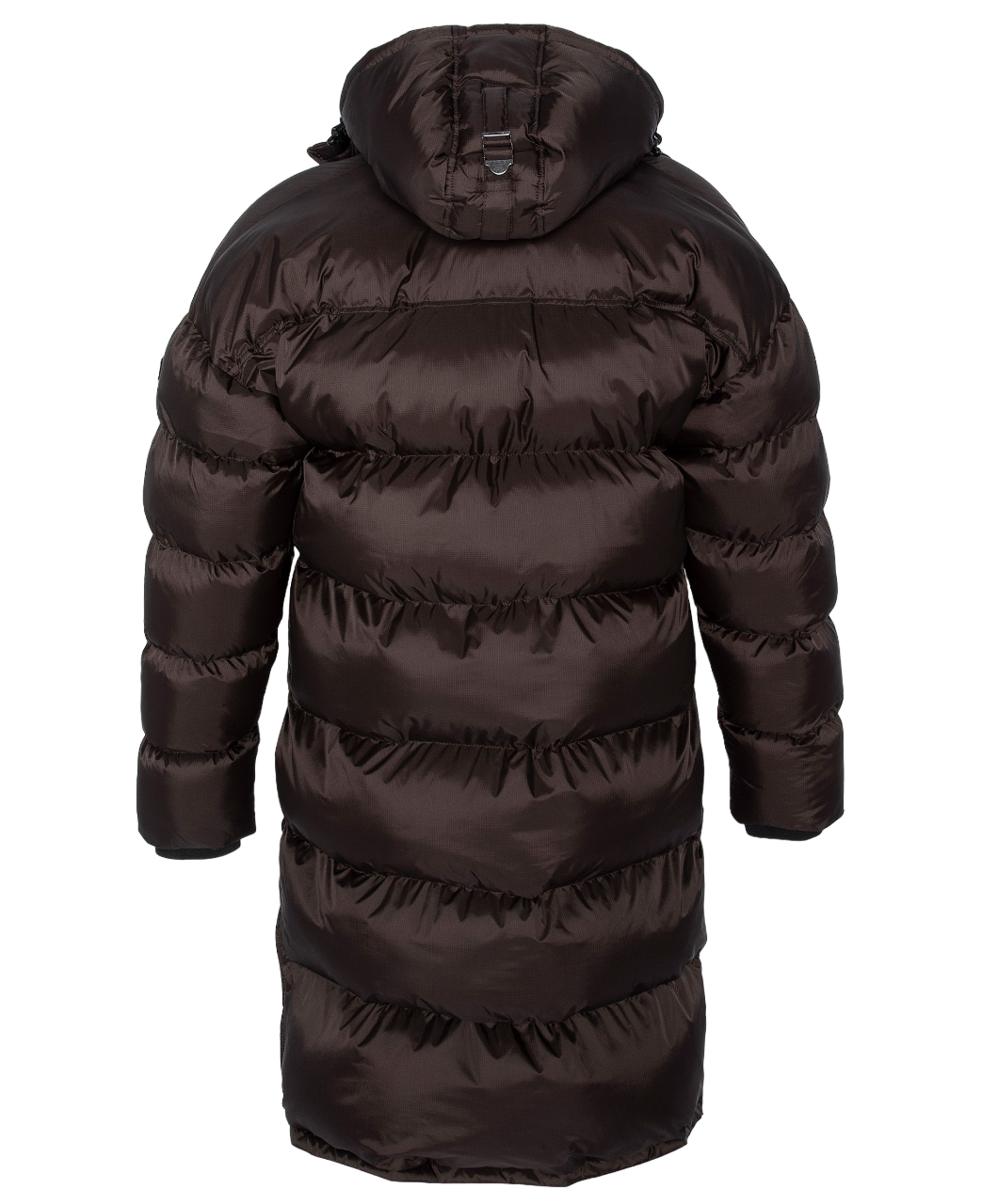 Schott NYC Extra long hooded puffer coat 2190MAX Dark Brown