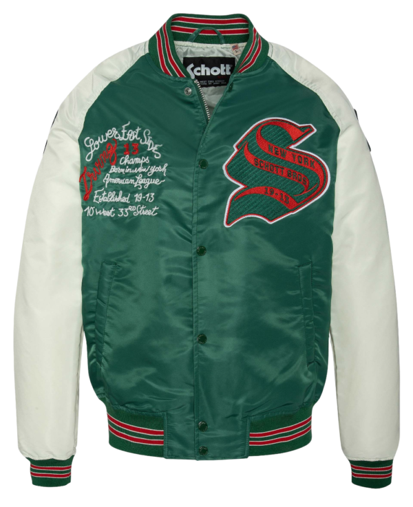 Schott NYC Varsity jacket PRINCETON2 GREEN-OFF WHITE